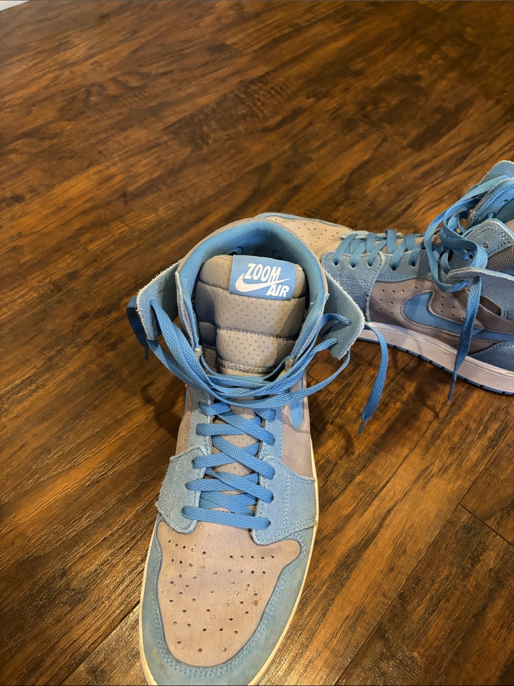 Zoom Air Sky Blue and Grey High-Top Sneakers - Picture 2 of 6